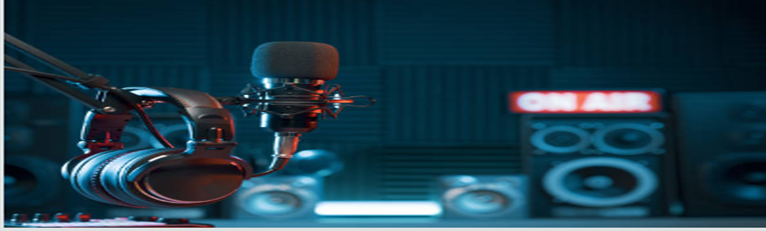 radio studio boardmsign says 'on air'