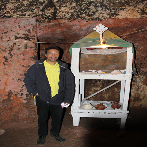 Hilliard standing wehre the Arc of the Covenant was stored